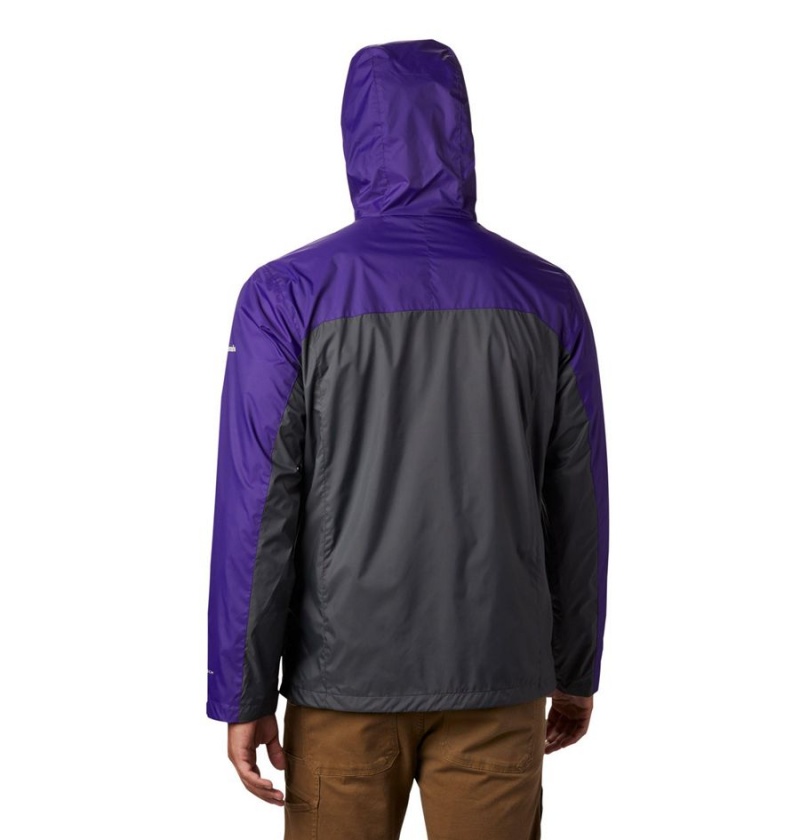 Black Columbia Collegiate Glennaker Storm - Washington Men's Rain Jacket | 10458YCVE