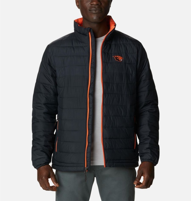 Black Columbia Collegiate Powder Lite - Oregon State Insulated Men's Puffer Jacket | 32790PLSW