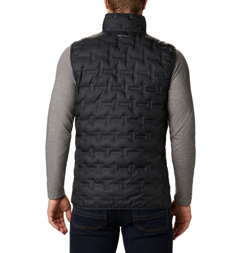 Black Columbia Delta Ridge Down Men's Vest | 63952GHEA