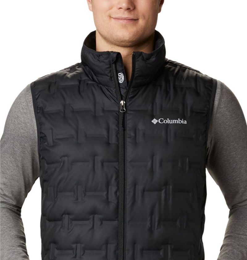 Black Columbia Delta Ridge Down Men's Vest | 63952GHEA