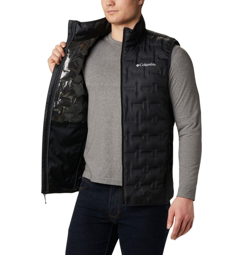 Black Columbia Delta Ridge Down Men's Vest | 63952GHEA