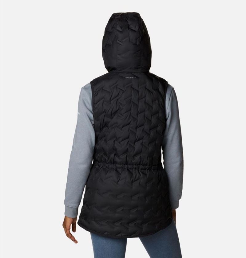 Black Columbia Delta Ridge Hooded Women's Vest | 29647KZFH