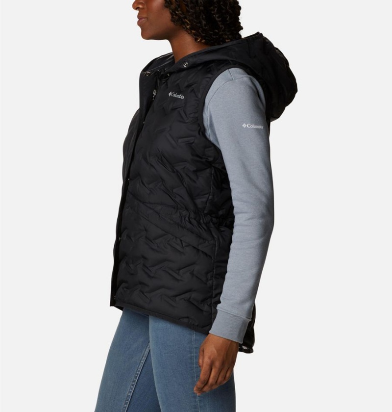 Black Columbia Delta Ridge Hooded Women's Vest | 29647KZFH