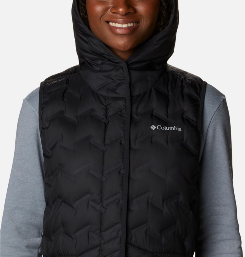 Black Columbia Delta Ridge Hooded Women's Vest | 29647KZFH