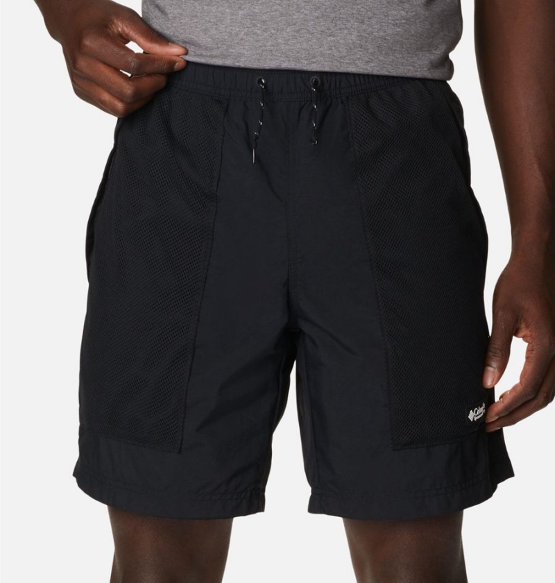 Black Columbia Deschutes Valley Reversible Men's Shorts | 07194AEYZ