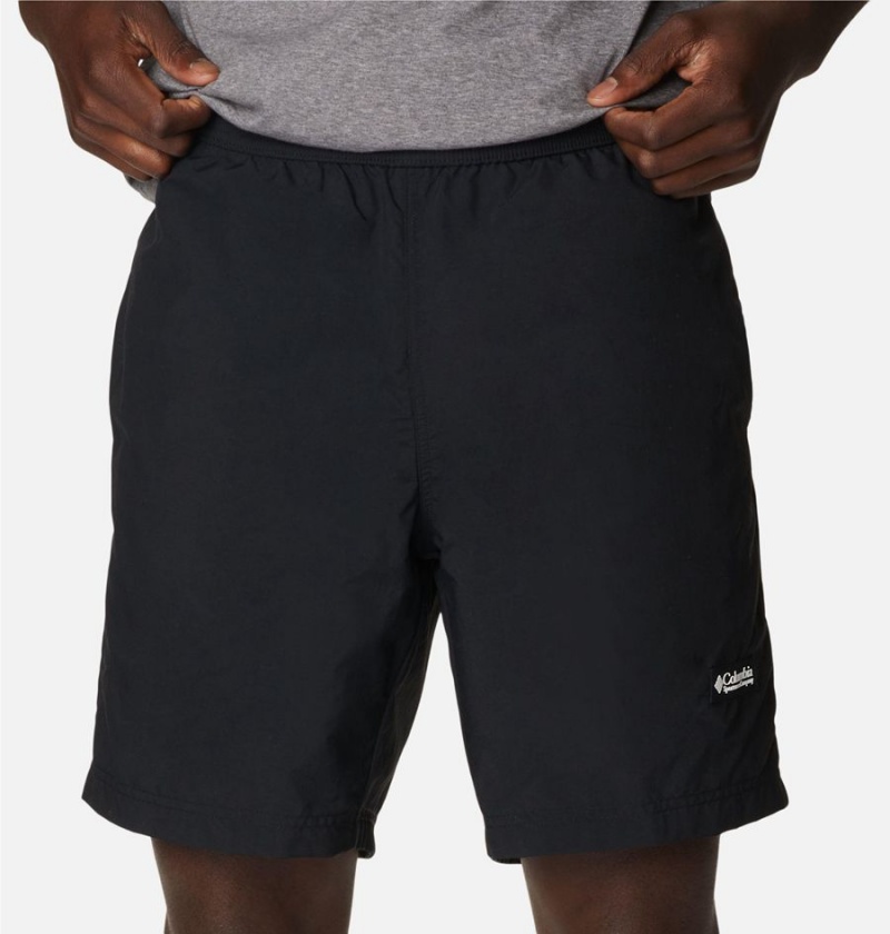 Black Columbia Deschutes Valley Reversible Men's Shorts | 07194AEYZ