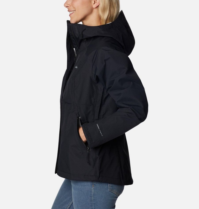 Black Columbia Discovery Point Shell Women's Rain Jacket | 23648YOJI