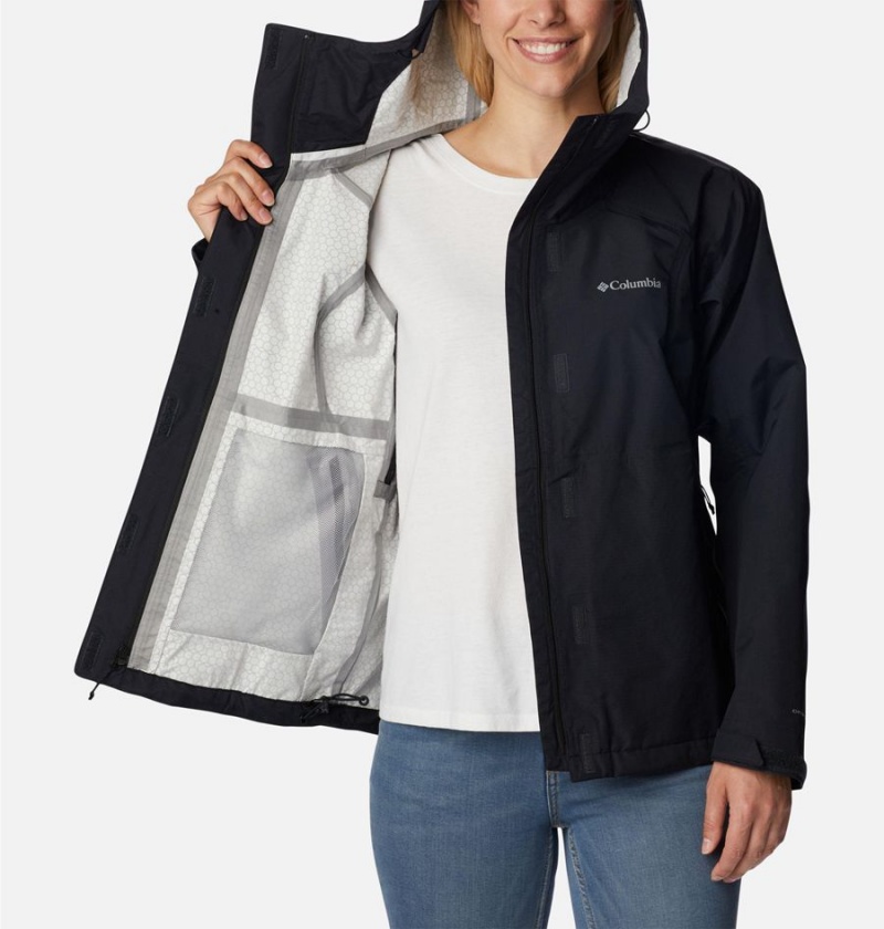 Black Columbia Discovery Point Shell Women's Rain Jacket | 23648YOJI