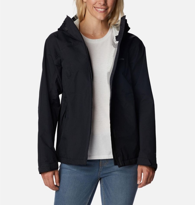 Black Columbia Discovery Point Shell Women's Rain Jacket | 23648YOJI