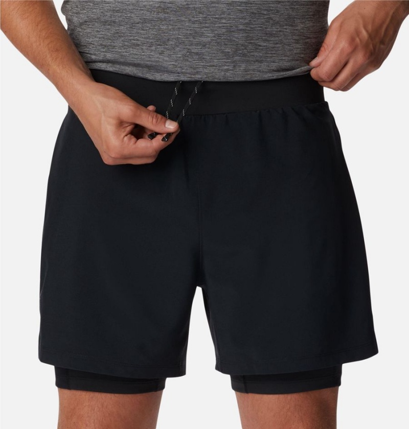 Black Columbia Endless Trail 2-in-1 Men's Shorts | 59316MLNG