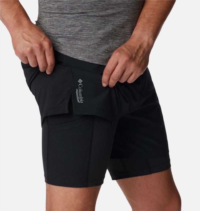 Black Columbia Endless Trail 2-in-1 Men's Shorts | 59316MLNG