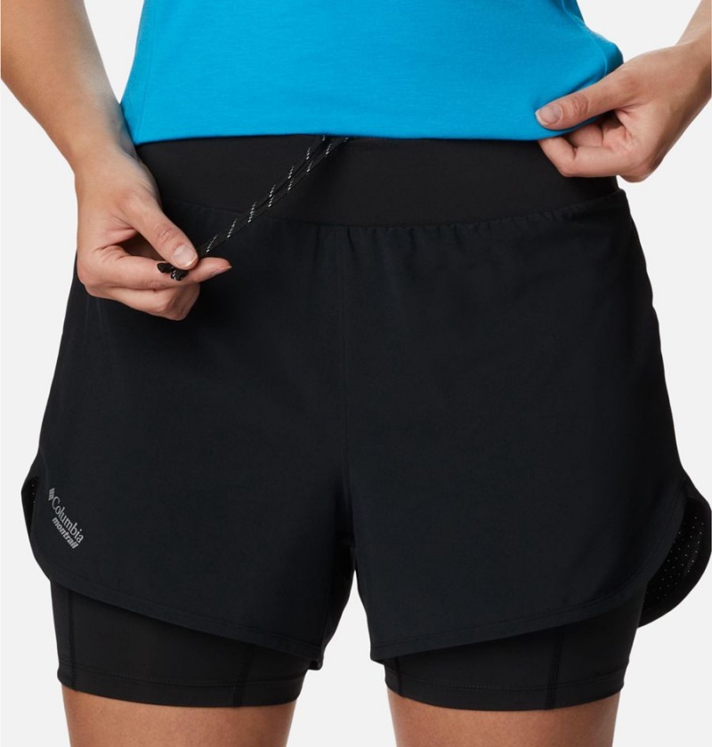 Black Columbia Endless Trail 2-in-1 Women's Shorts | 95806DWTC