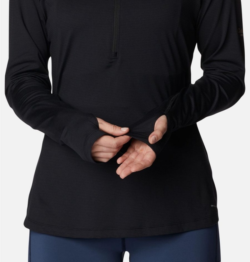 Black Columbia Endless Trail Half Zip Mesh Long Sleeve Women's Pullover | 19048RTVZ