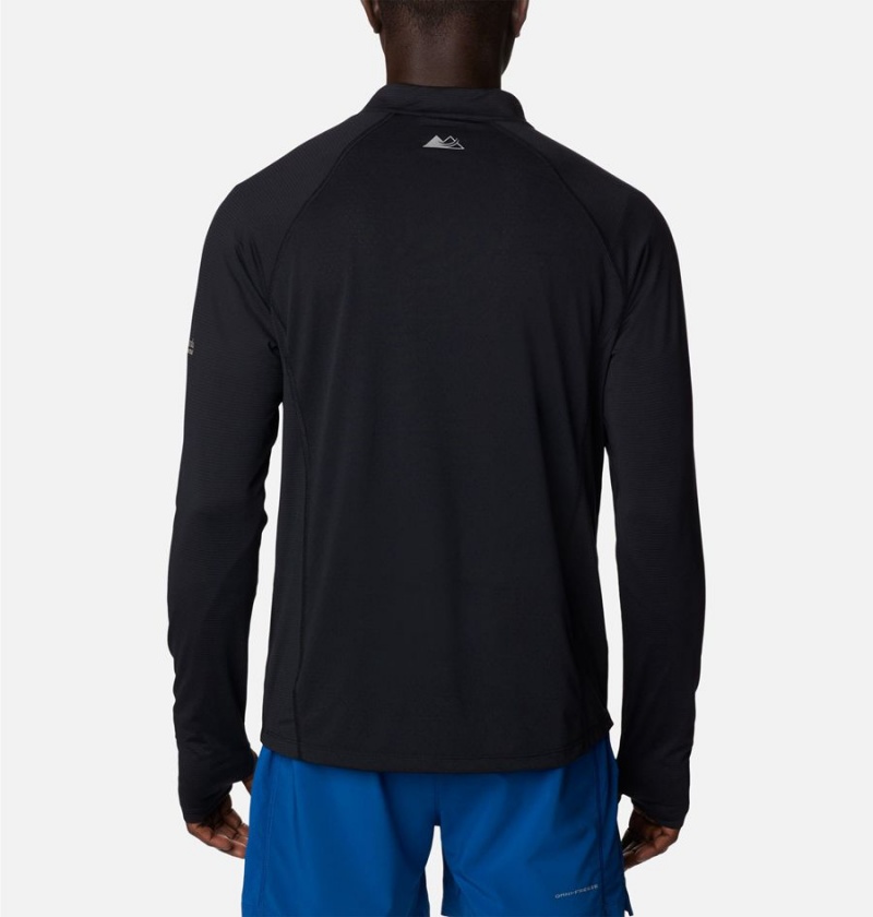 Black Columbia Endless Trail Half Zip Mesh Long Sleeve Men's T-Shirt | 86975XNMT