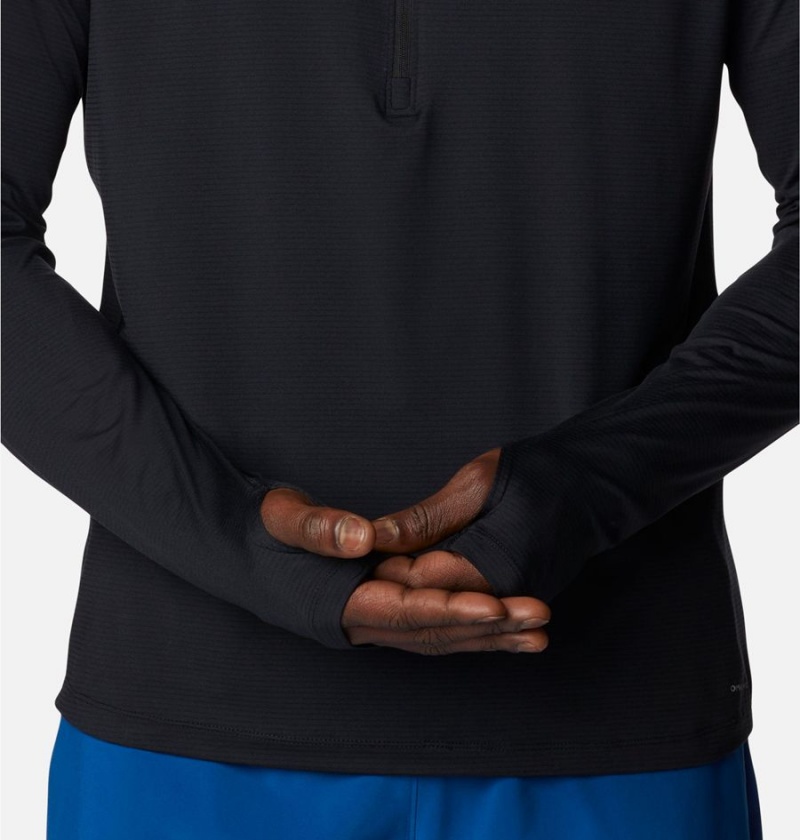 Black Columbia Endless Trail Half Zip Mesh Long Sleeve Men's T-Shirt | 86975XNMT