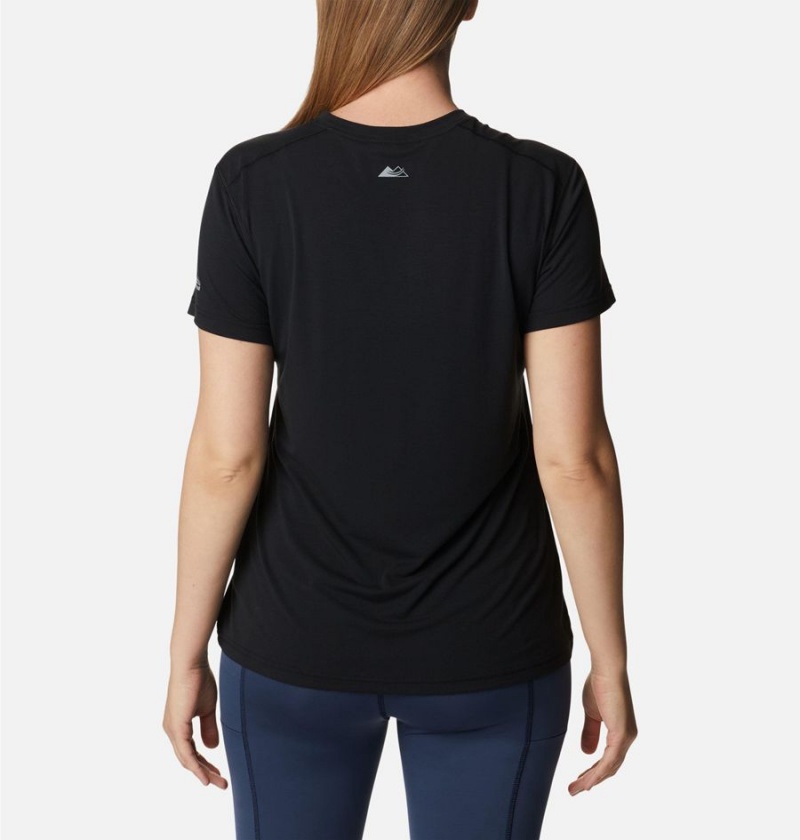 Black Columbia Endless Trail Running Tech Women's T-Shirt | 63498MSXZ