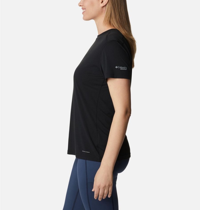 Black Columbia Endless Trail Running Tech Women's T-Shirt | 63498MSXZ