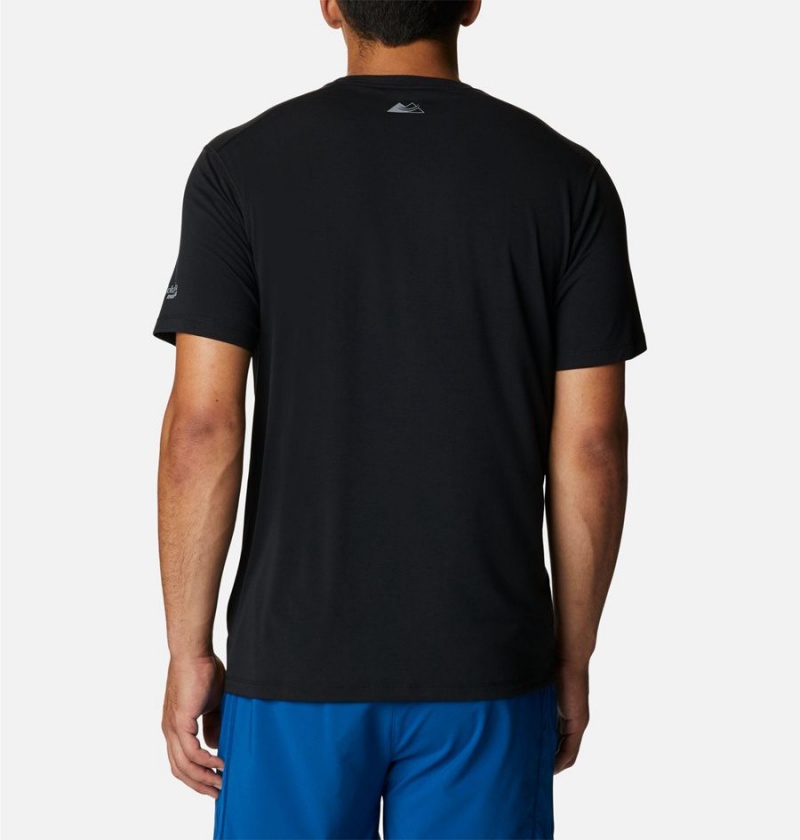 Black Columbia Endless Trail Running Tech Men's T-Shirt | 01629RVAJ