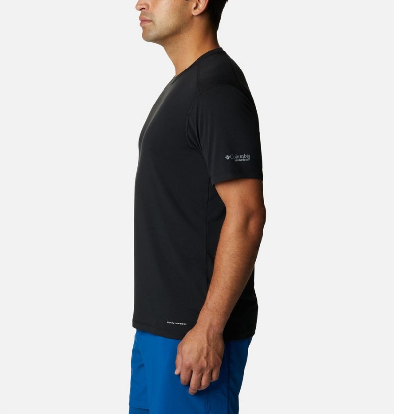 Black Columbia Endless Trail Running Tech Men's T-Shirt | 01629RVAJ