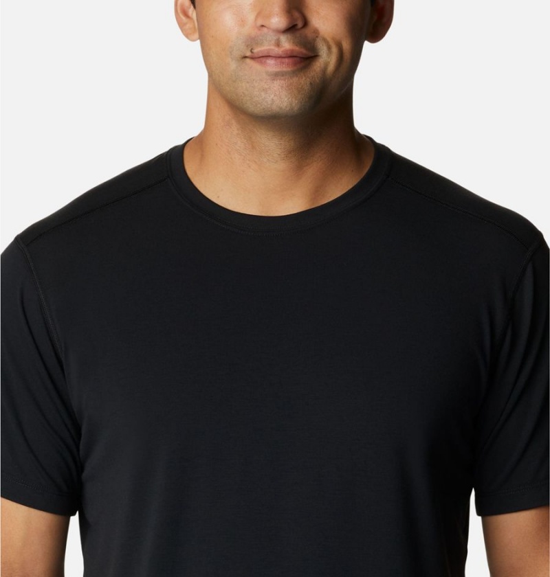 Black Columbia Endless Trail Running Tech Men's T-Shirt | 01629RVAJ