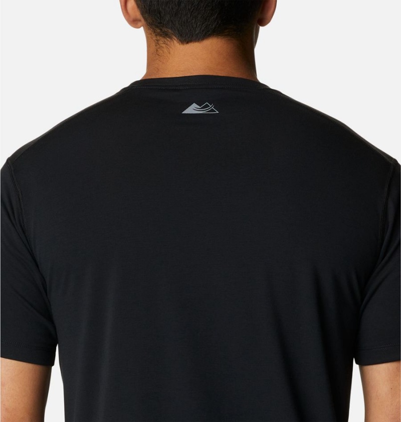 Black Columbia Endless Trail Running Tech Men's T-Shirt | 01629RVAJ