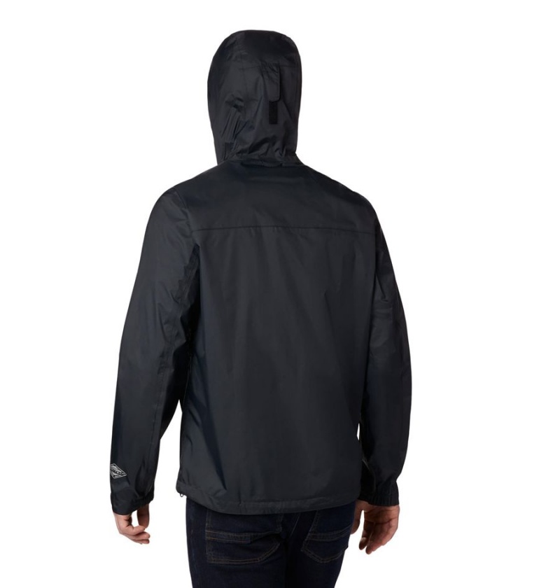 Black Columbia EvaPOURation Men's Rain Jacket | 92638GJIE