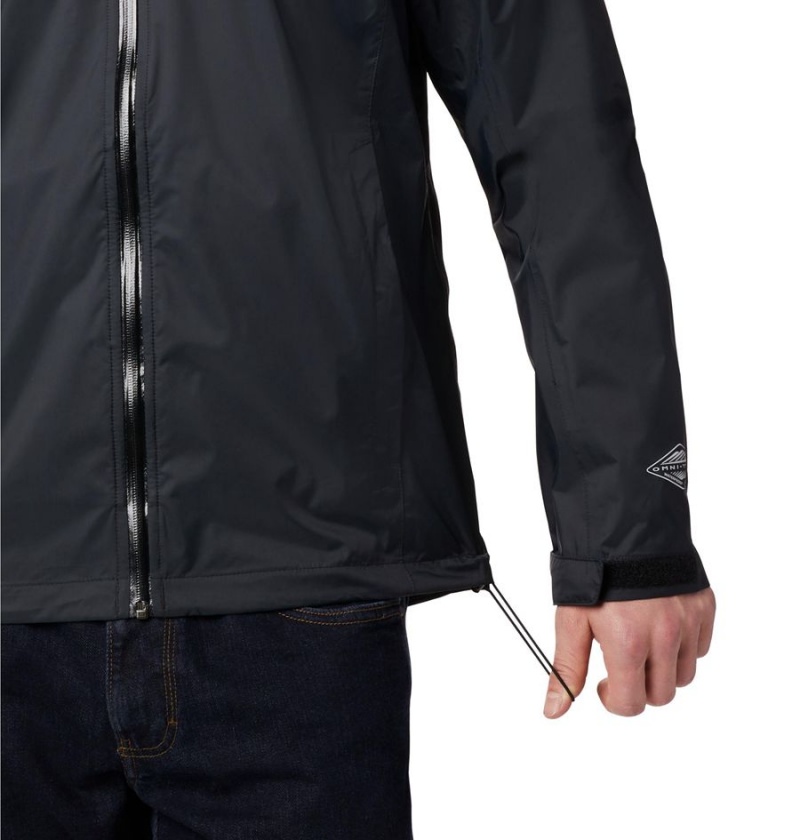 Black Columbia EvaPOURation Men's Rain Jacket | 92638GJIE