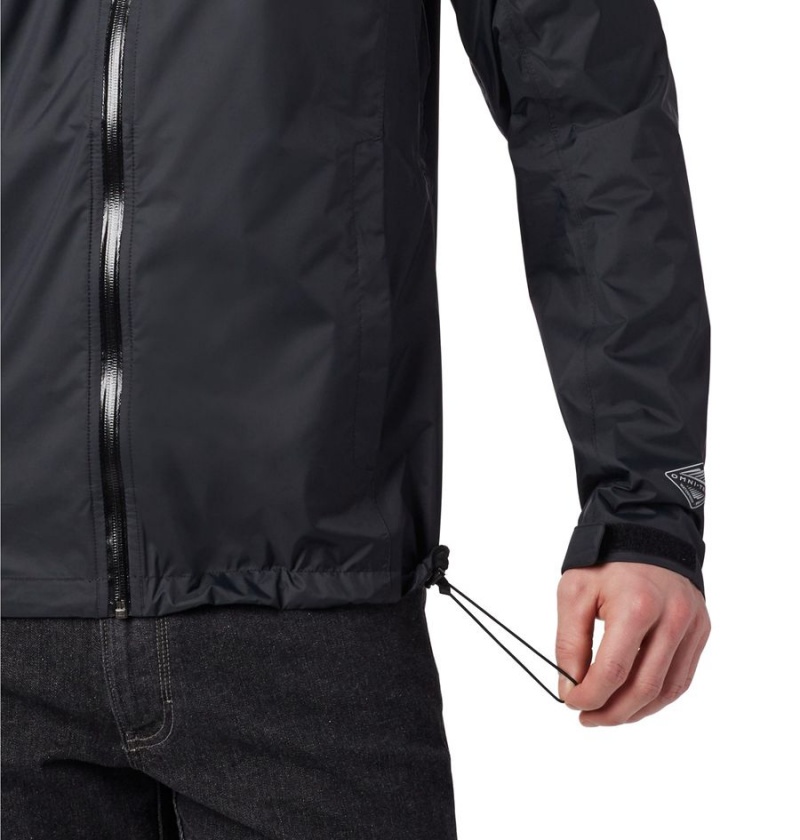 Black Columbia EvaPOURation Men's Rain Jacket | 92638GJIE