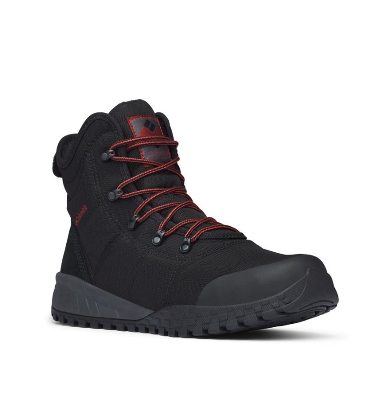 Black Columbia Fairbanks Omni Heat Men's Boots | 01738CKAF