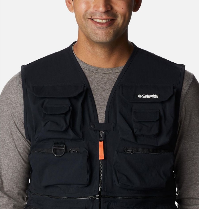 Black Columbia Field Creek Big Horn Men's Vest | 47215ZYFG