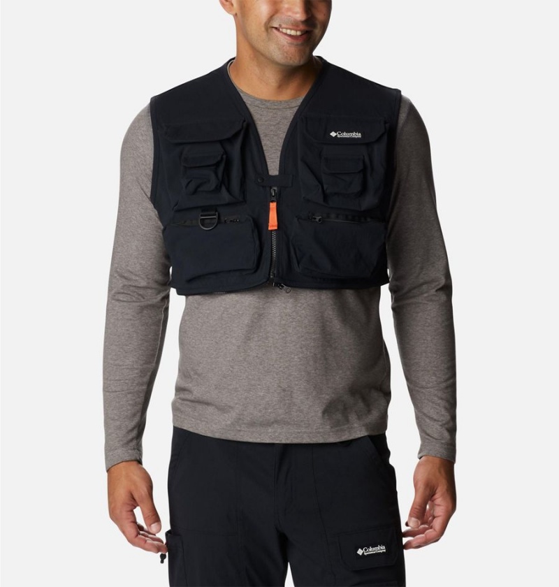 Black Columbia Field Creek Big Horn Men's Vest | 47215ZYFG