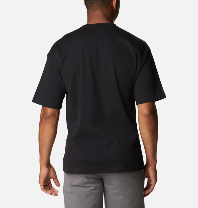 Black Columbia Field Creek Double Knit Short Sleeve Men's T-Shirt | 05741HYZK