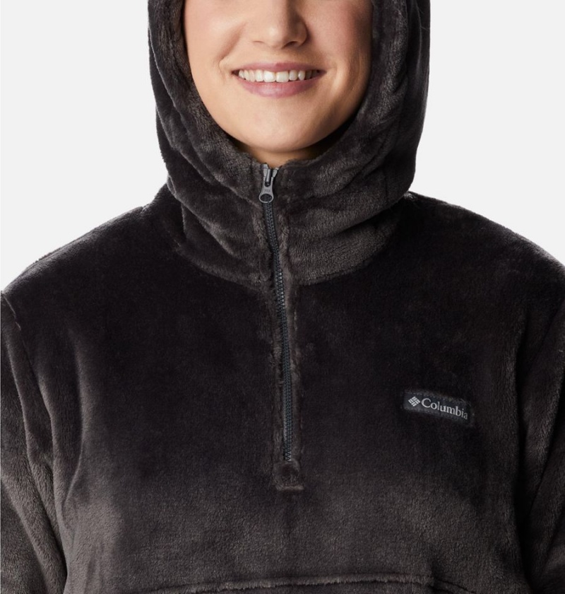 Black Columbia Fire Side Fleece Hoodie Women's Pullover | 42651VJBY