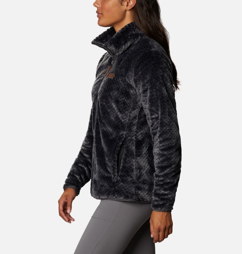 Black Columbia Fire Side Quarter Zip Sherpa Fleece Women's Pullover | 70286BWSO