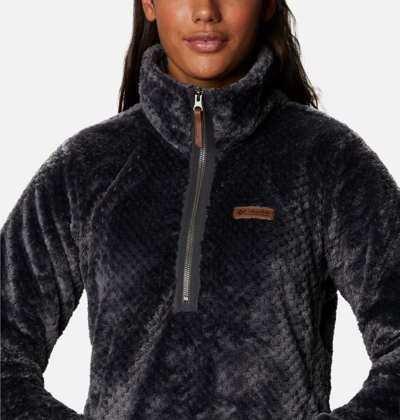 Black Columbia Fire Side Quarter Zip Sherpa Fleece Women's Pullover | 70286BWSO