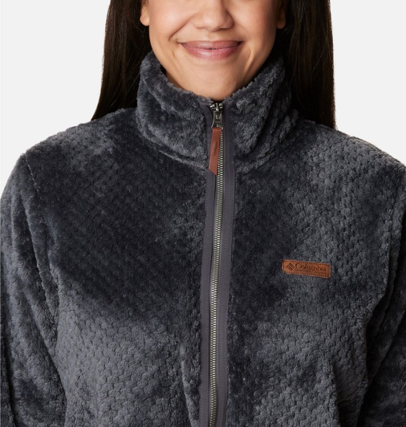 Black Columbia Fireside Long Full Zip Women's Fleece Jacket | 64750PWIX