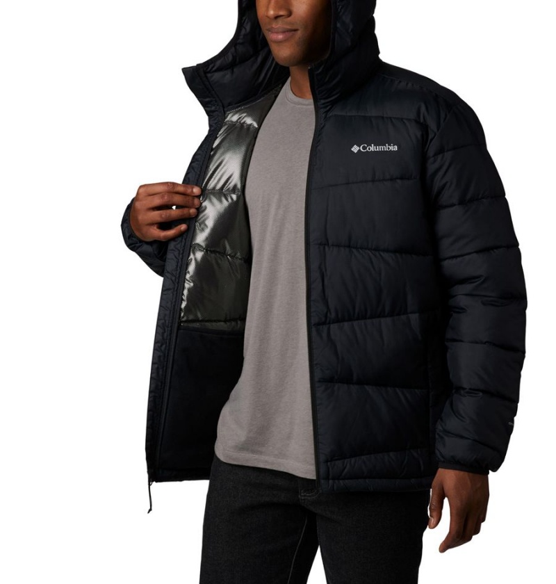 Black Columbia Fivemile Butte Hooded Insulated Men's Puffer Jacket | 08965CSUG