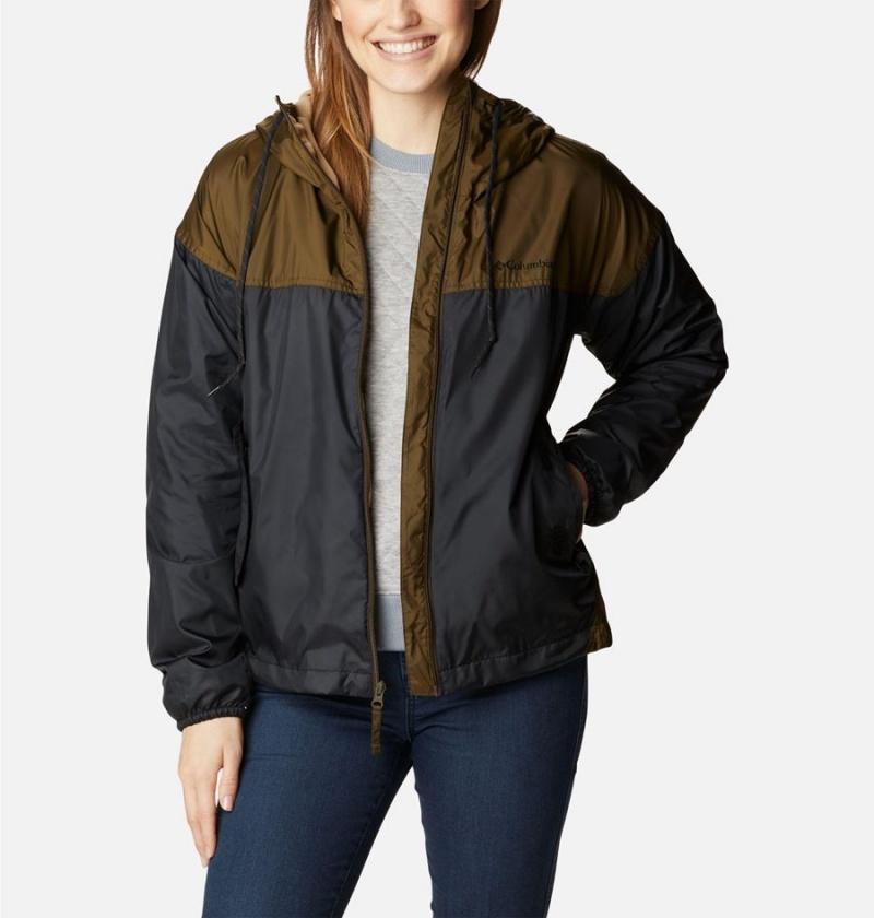 Black Columbia Flash Challenger Fleece Lined Jacket Women's Windbreaker | 17829ZVER