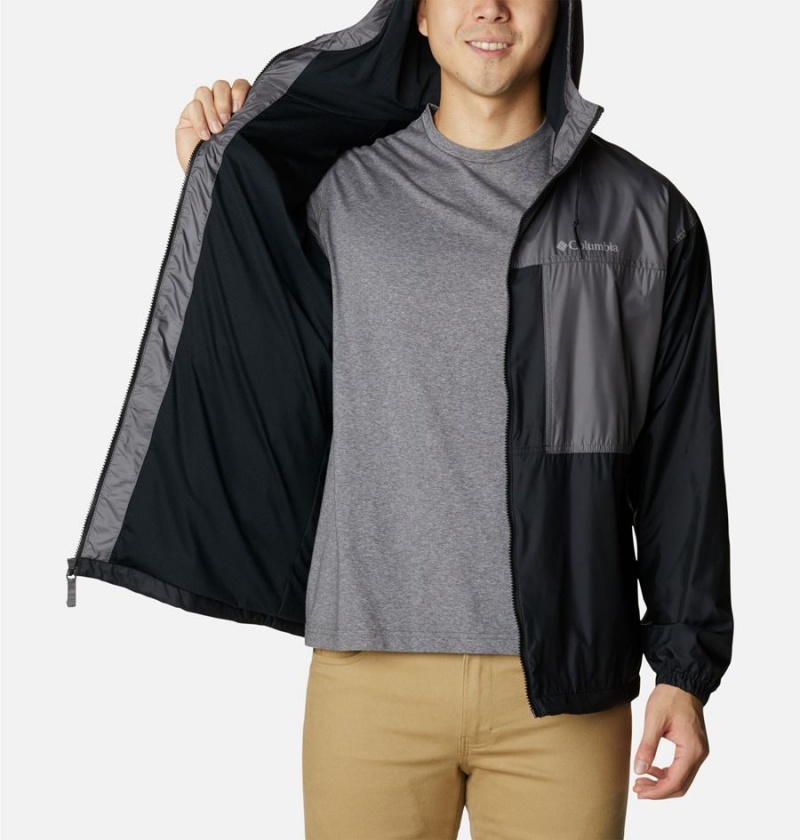 Black Columbia Flash Challenger Lined Men's Windbreaker | 51290CXMT