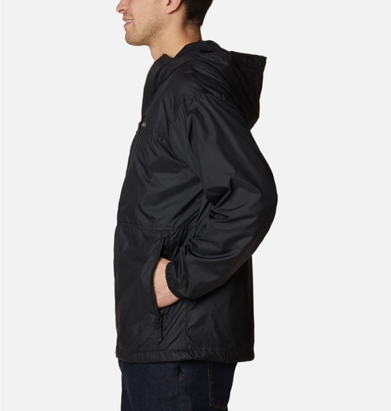 Black Columbia Flash Challenger Lined Men's Windbreaker | 20438MBYP