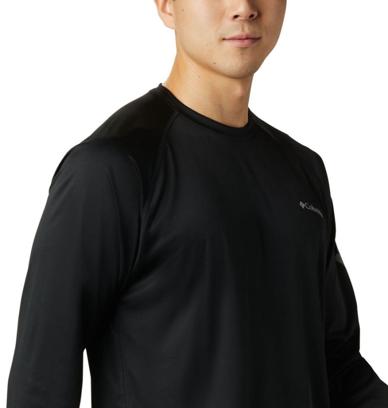 Black Columbia Fork Stream Long Sleeve Men's T-Shirt | 06425EWSF