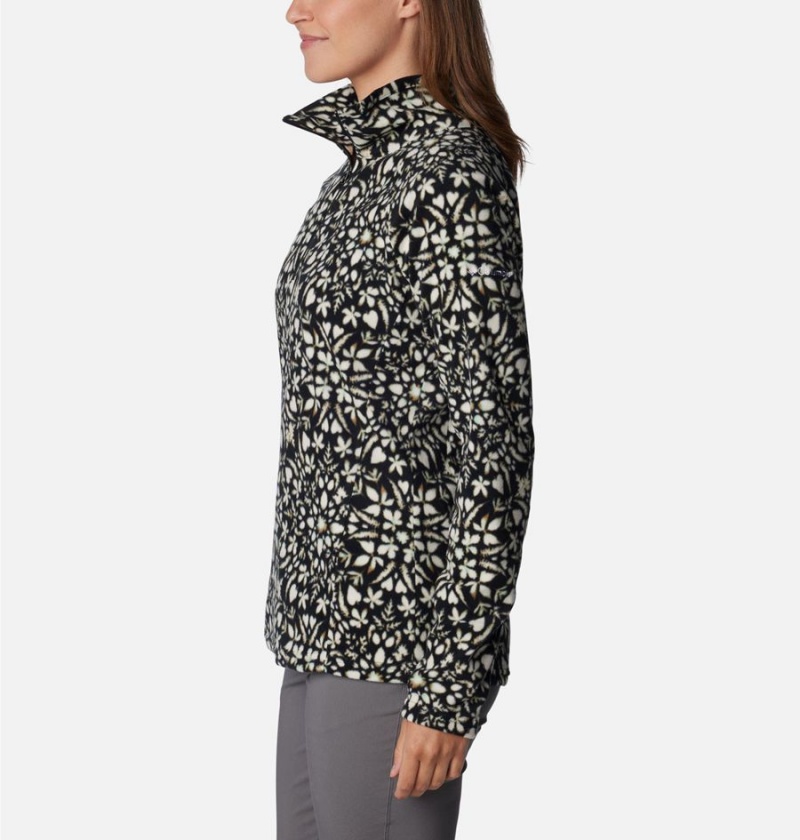 Black Columbia Glacial IV Print Half Zip Women's Pullover | 31854CVUZ