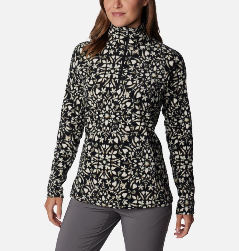 Black Columbia Glacial IV Print Half Zip Women's Pullover | 31854CVUZ