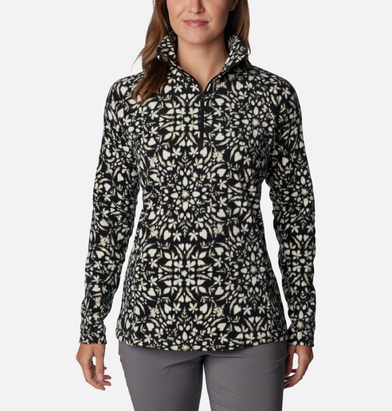 Black Columbia Glacial IV Print Half Zip Women\'s Pullover | 31854CVUZ