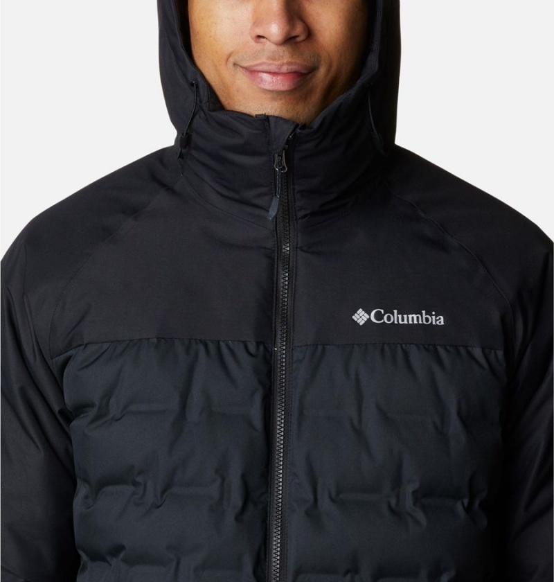 Black Columbia Grand Trek II Hooded Insulated Men's Puffer Jacket | 06714IORA