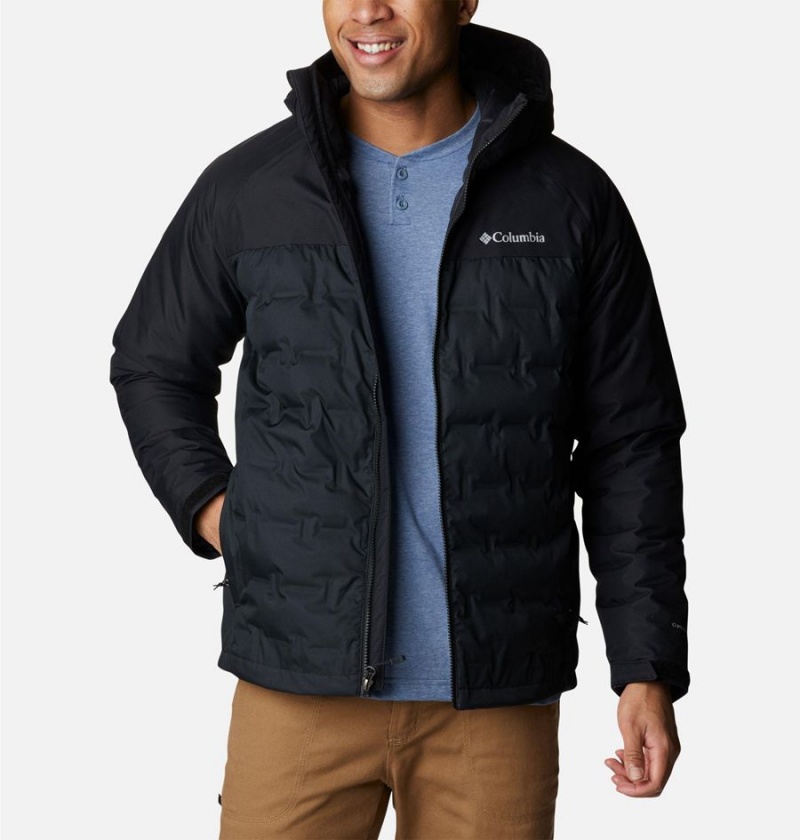 Black Columbia Grand Trek II Hooded Insulated Men's Puffer Jacket | 06714IORA