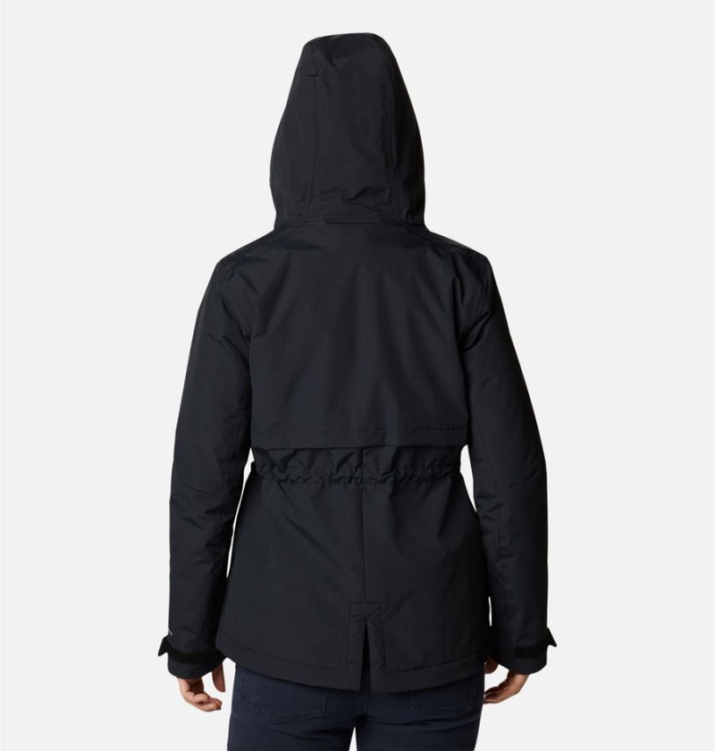 Black Columbia Hadley Trail Women's Rain Jacket | 18903IJMP