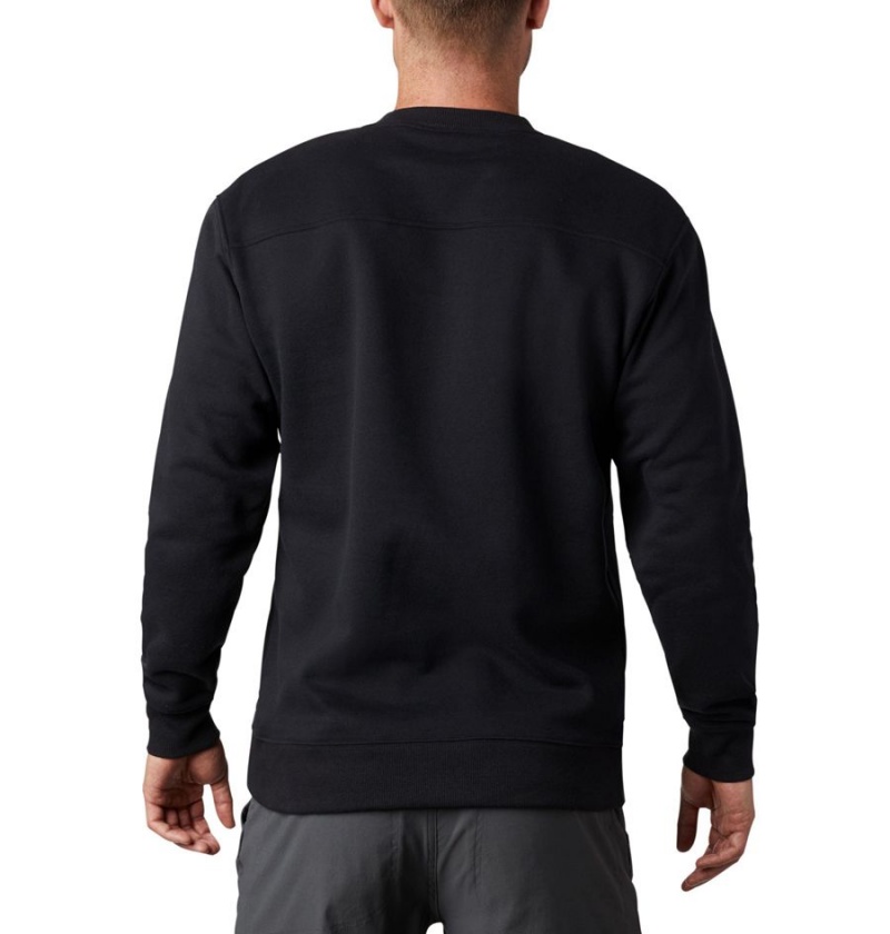 Black Columbia Hart Mountain II Crew Men's Sweatshirt | 34285TVDK