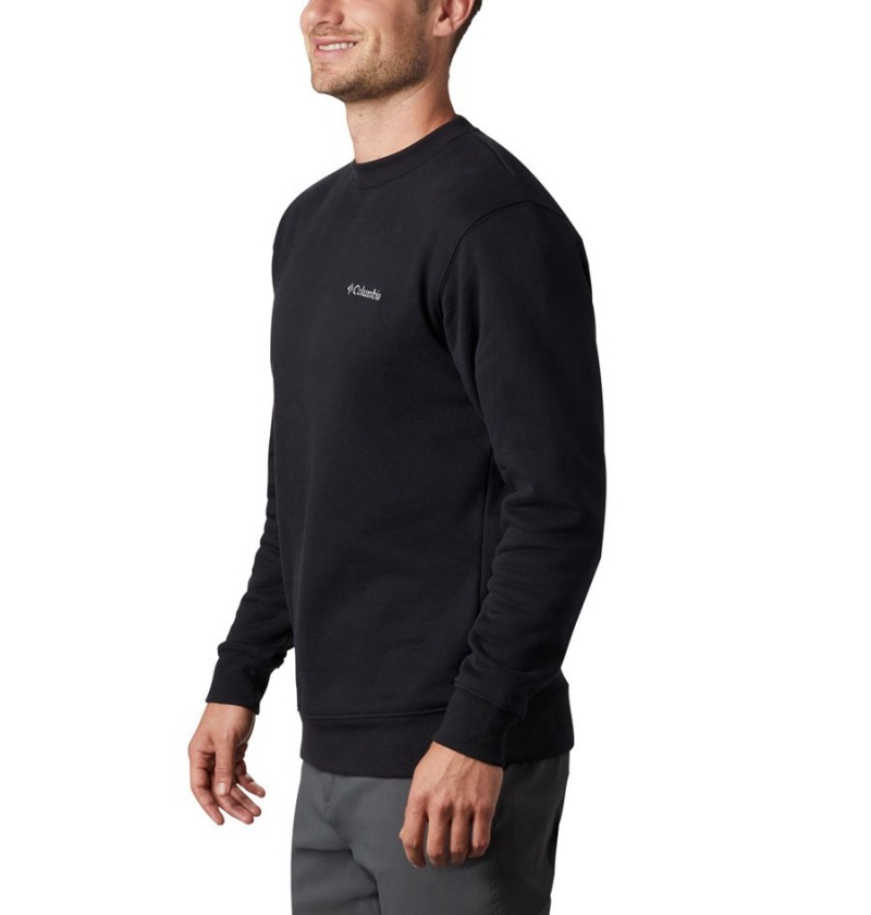 Black Columbia Hart Mountain II Crew Men's Sweatshirt | 34285TVDK