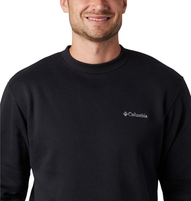 Black Columbia Hart Mountain II Crew Men's Sweatshirt | 34285TVDK